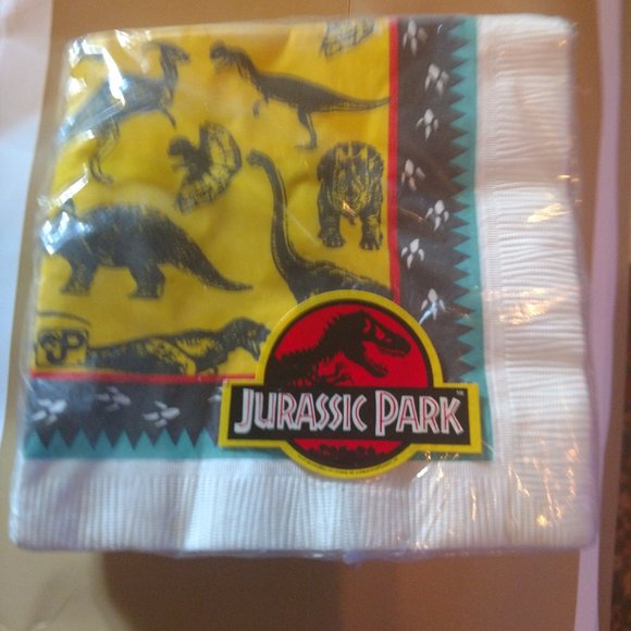 Party Celebration by Gibson Other - Vintage Jurassic Park Beverage Napkins